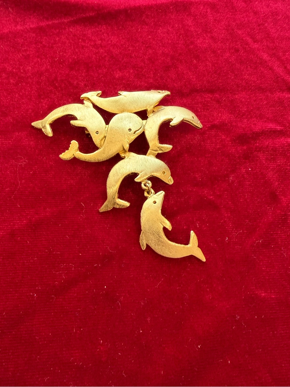 Ultra Craft Dolphin Whale Dangling Brooch